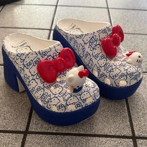 CROCS Hello Kitty Slippers - Blue and Red